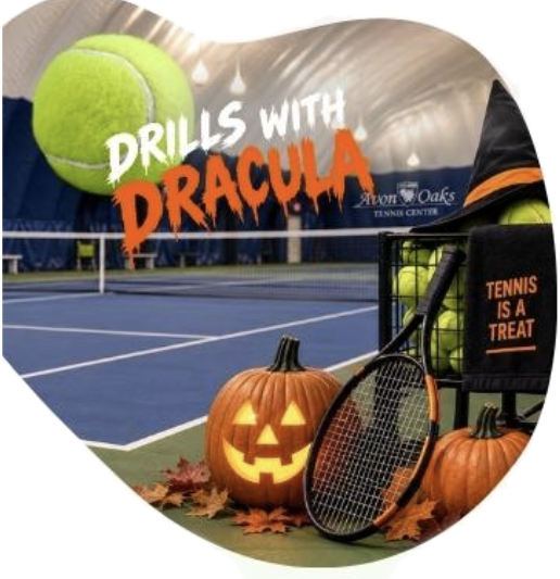 Drills with Dracula Halloween tennis night at Avon Oaks Tennis Center